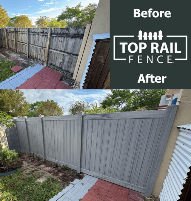 Coastal Cedar Vinyl Fence Installation