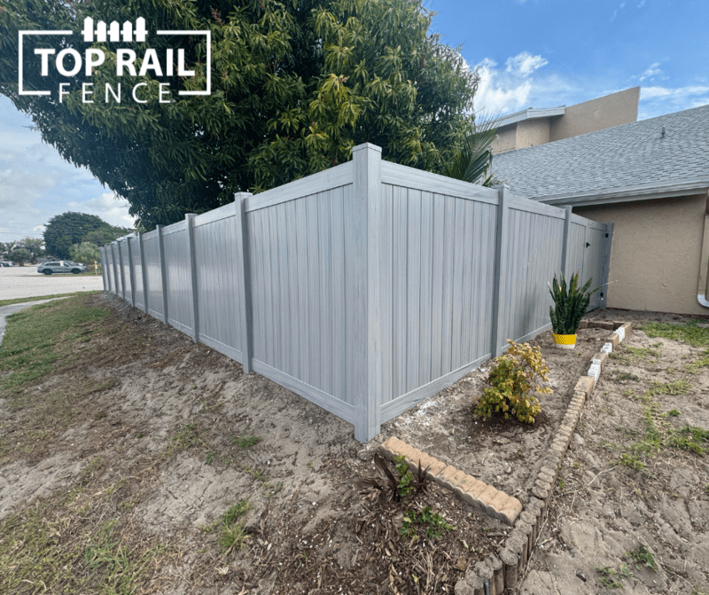 Coastal Cedar Vinyl Fence Installation