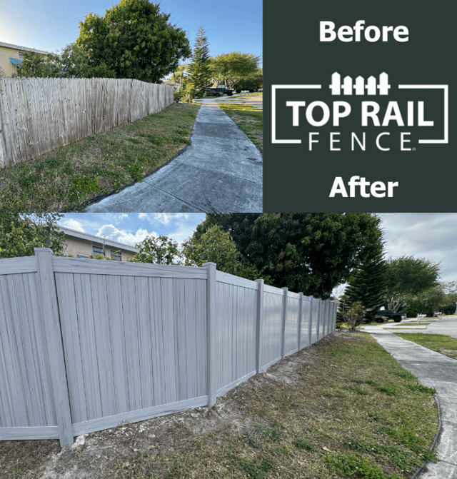 Coastal Cedar Vinyl Fence Installation