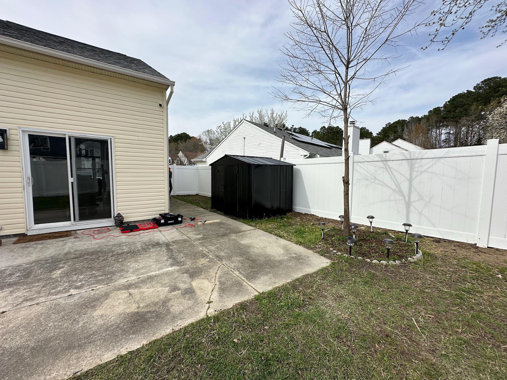 White Privacy Vinyl Fence Install