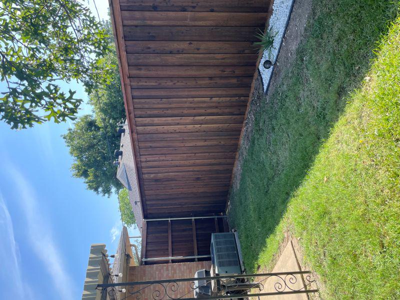 8' Pre-Stained Cedar Board-on-Board Privacy Fence with Steel Posts