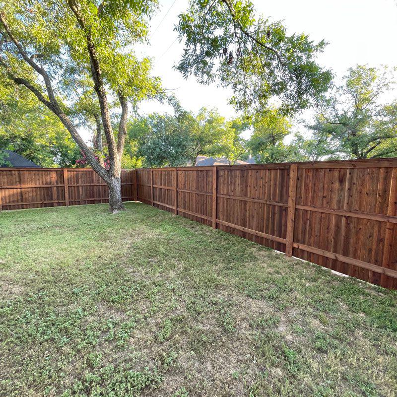 Steel-Post Wood Privacy Fence and Gate