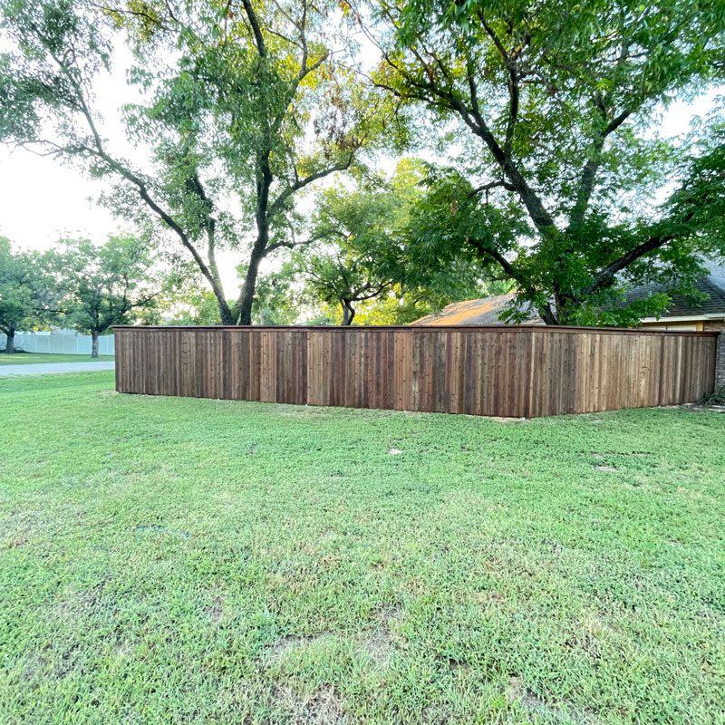Steel-Post Wood Privacy Fence and Gate