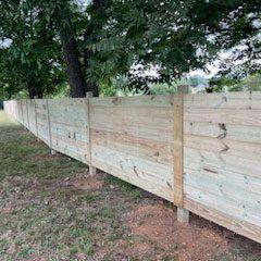 Unique Horizontal Wood Privacy Fence Installation