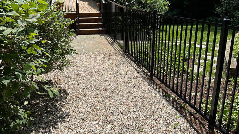 Aluminum fence installation to keep the dogs safe!