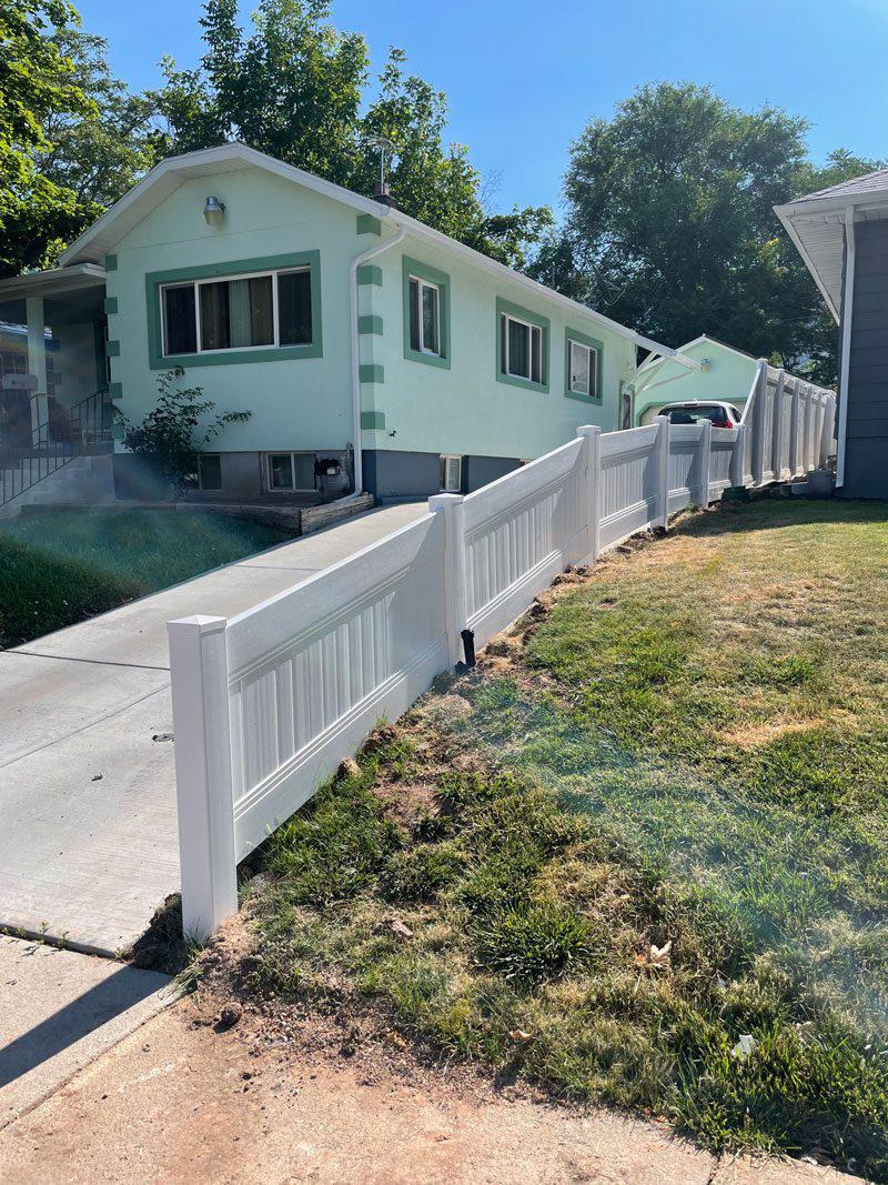 White Vinyl Fence Installation job