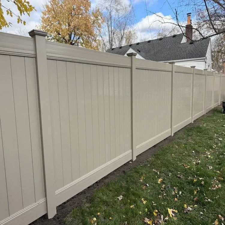tan vinyl fence