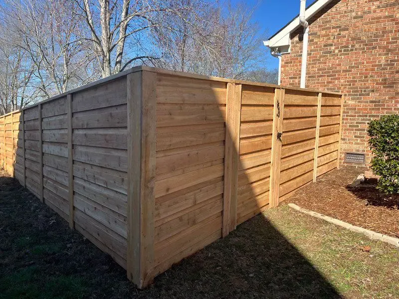  wood horizontal fence installed by top rail fence
