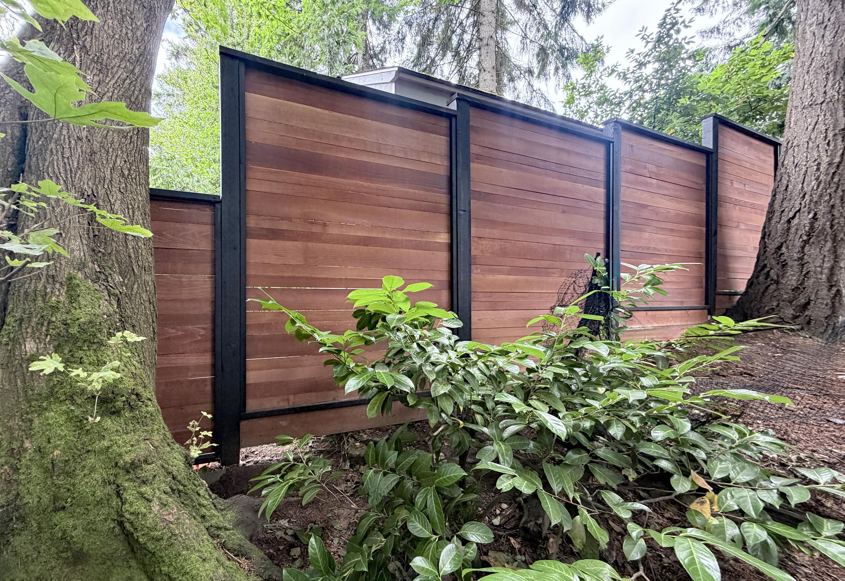  wood horizontal fence installed by top rail fence