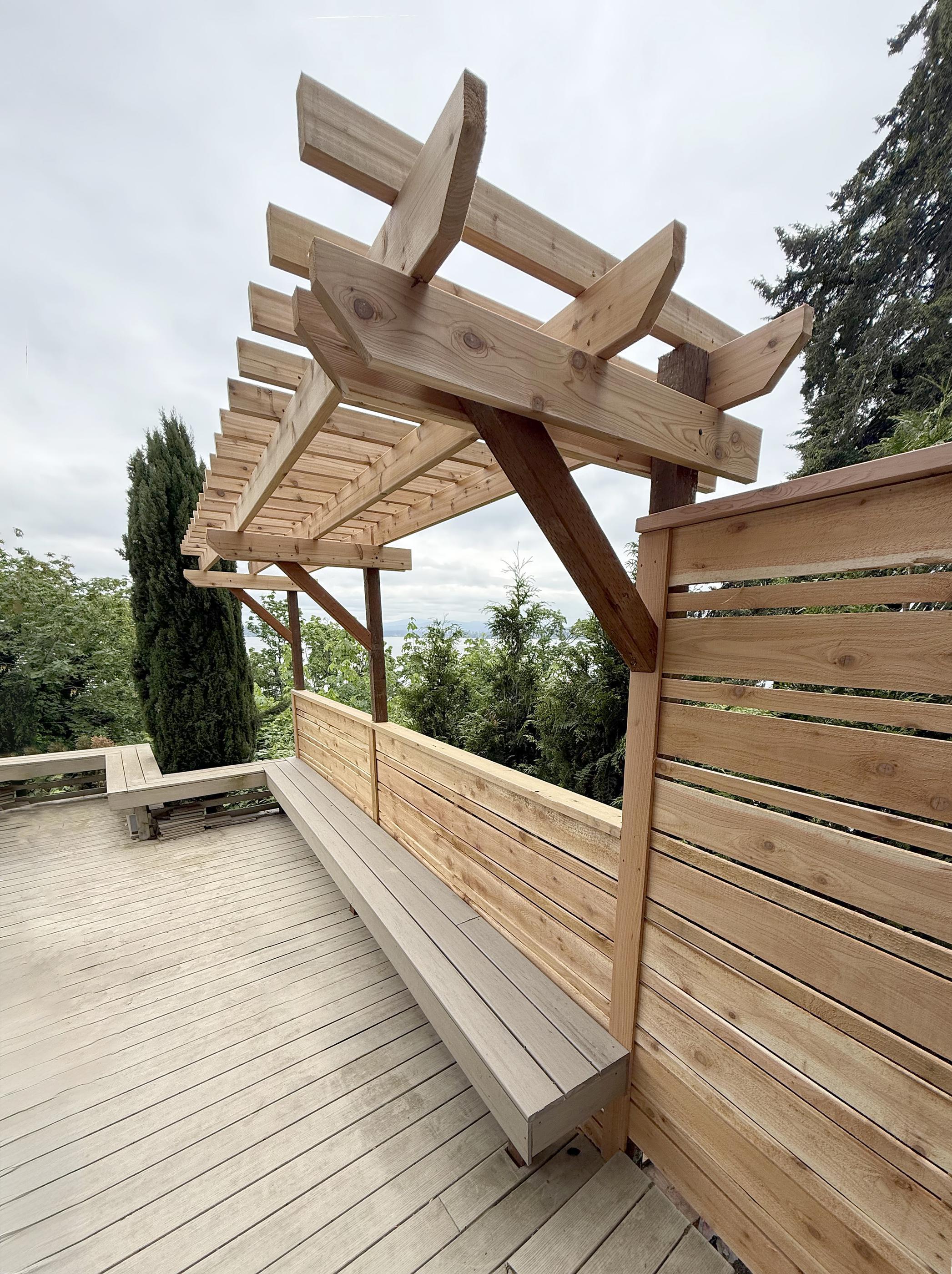 wood entry installed by top rail fence