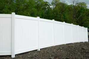 White vinyl fence