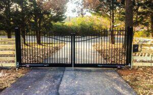 metal ornamental driveway gate