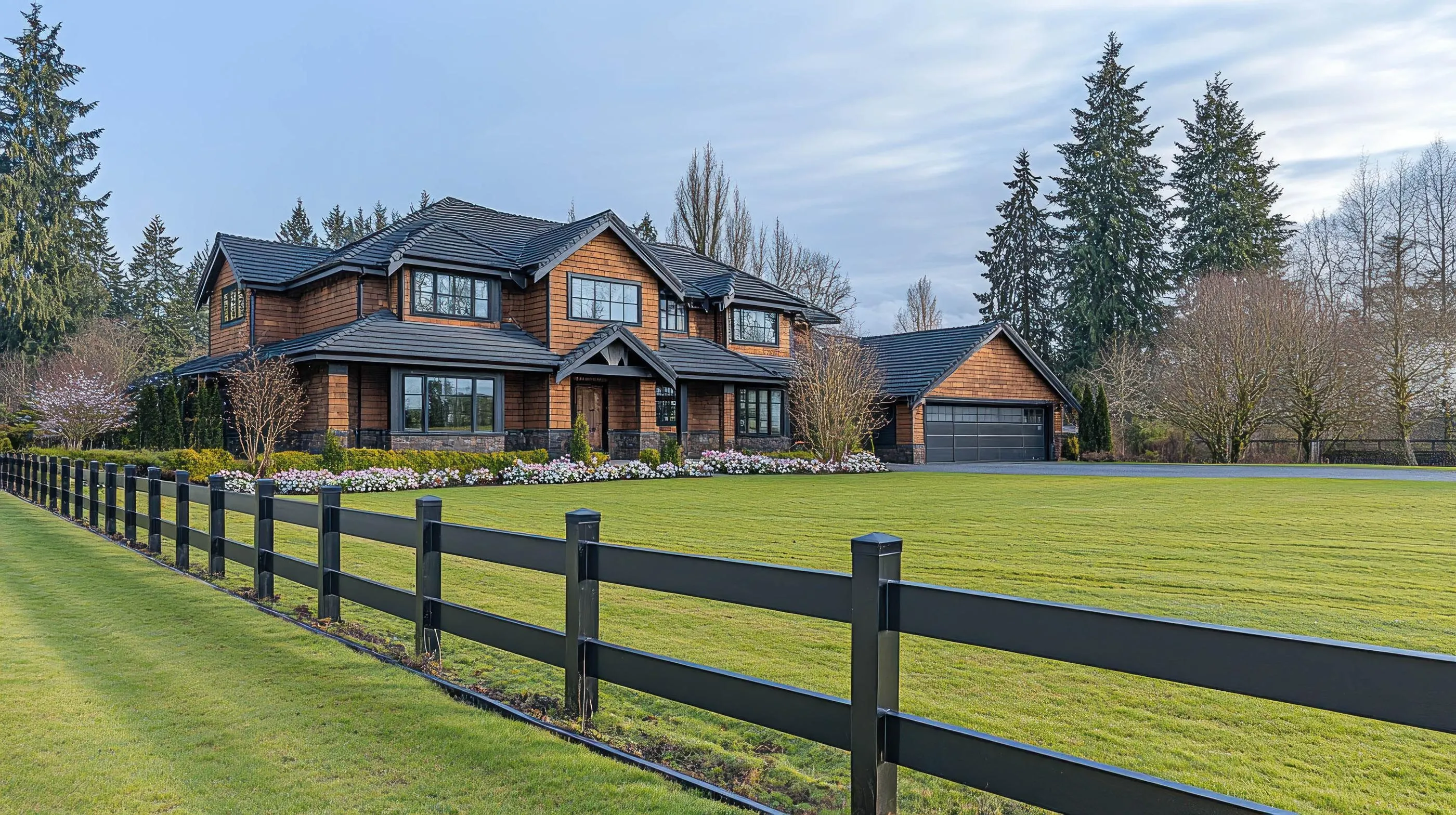 aluminum metal fence around a home