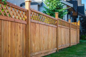 Wood lattice fence