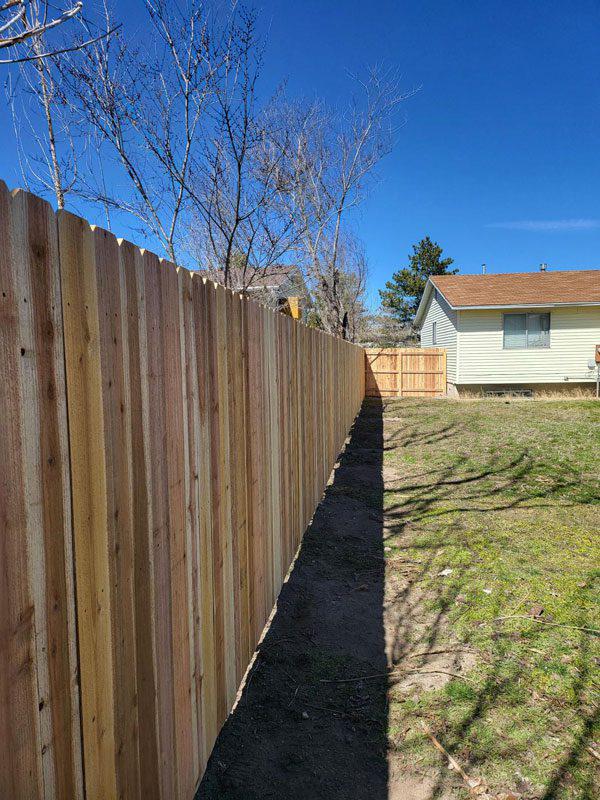 Wood fence installation job