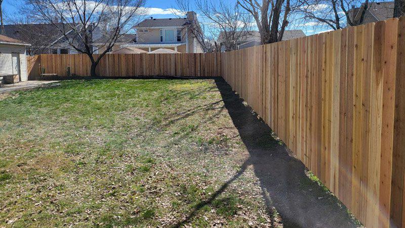 Wood fence installation job