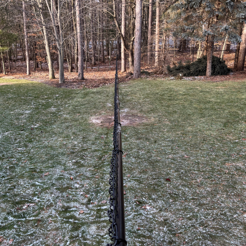 chain link fence installed by top rail fence