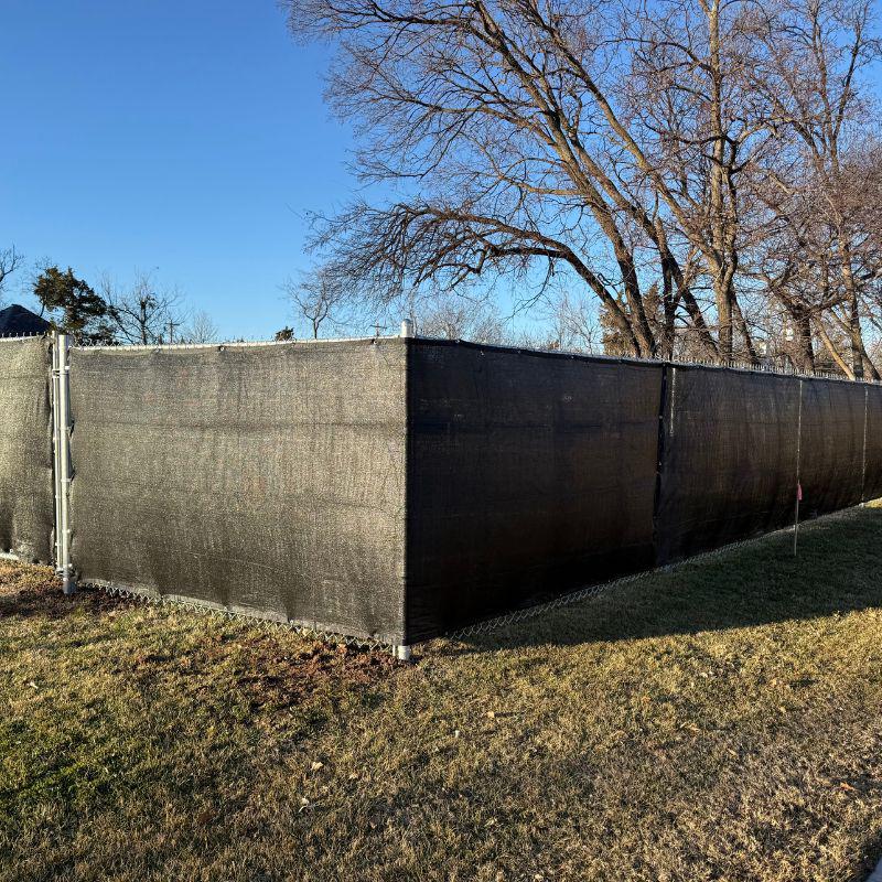 Chain Link Fence Installation with Wind Screens