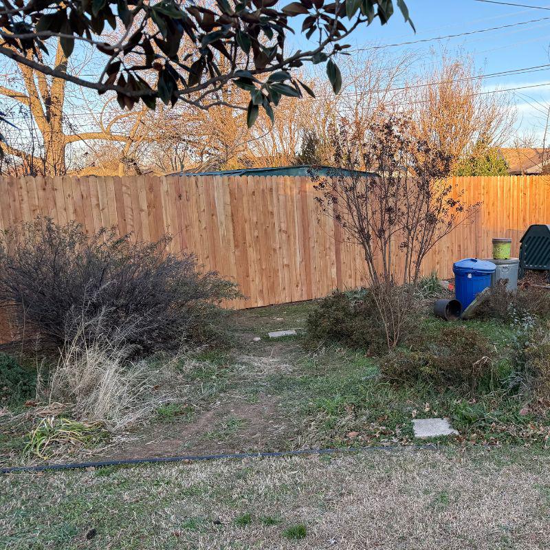 wood stockade fence installed by top rail fence oklahoma city