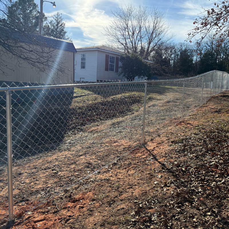 chain link fence installed by top rail fence oklahoma city