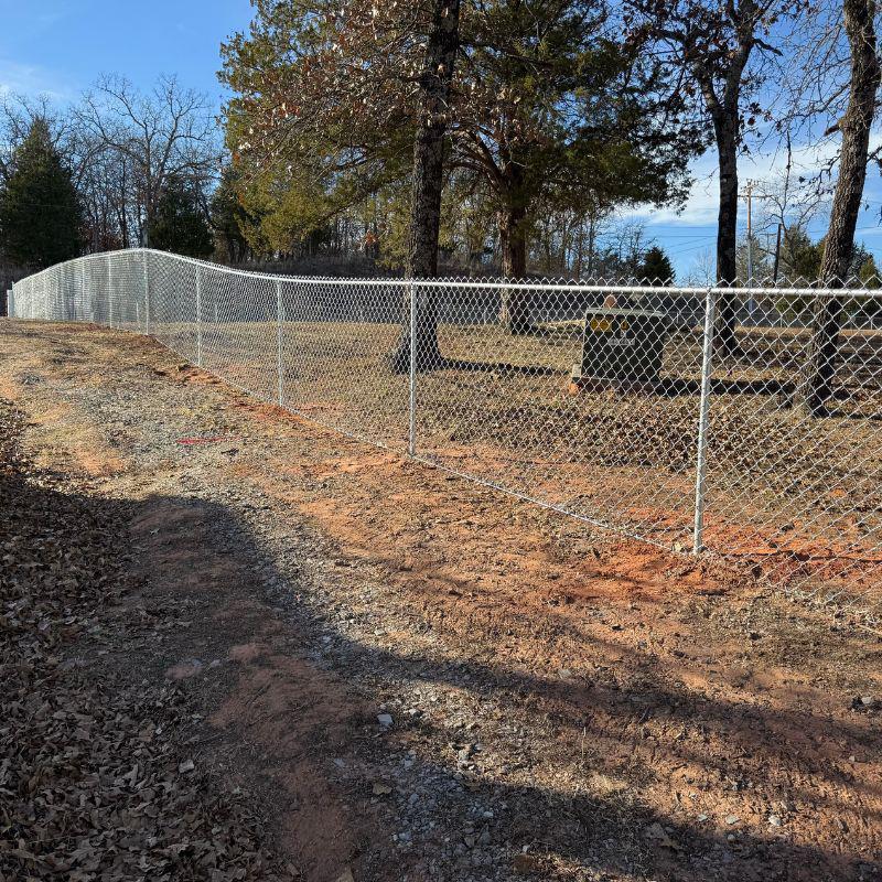 chain link fence installed by top rail fence oklahoma city