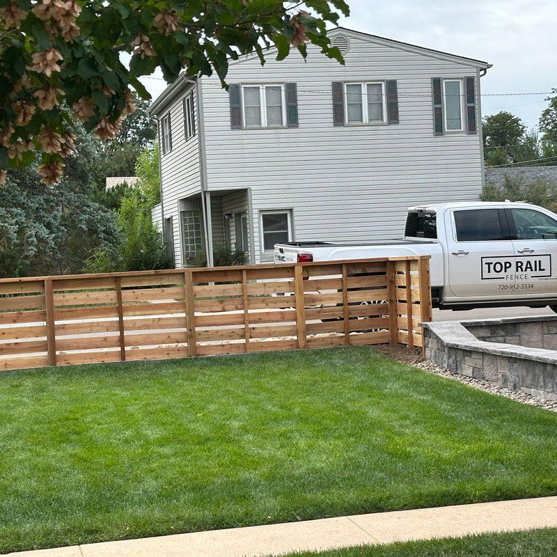Horizontal Wood Privacy Fence Installation