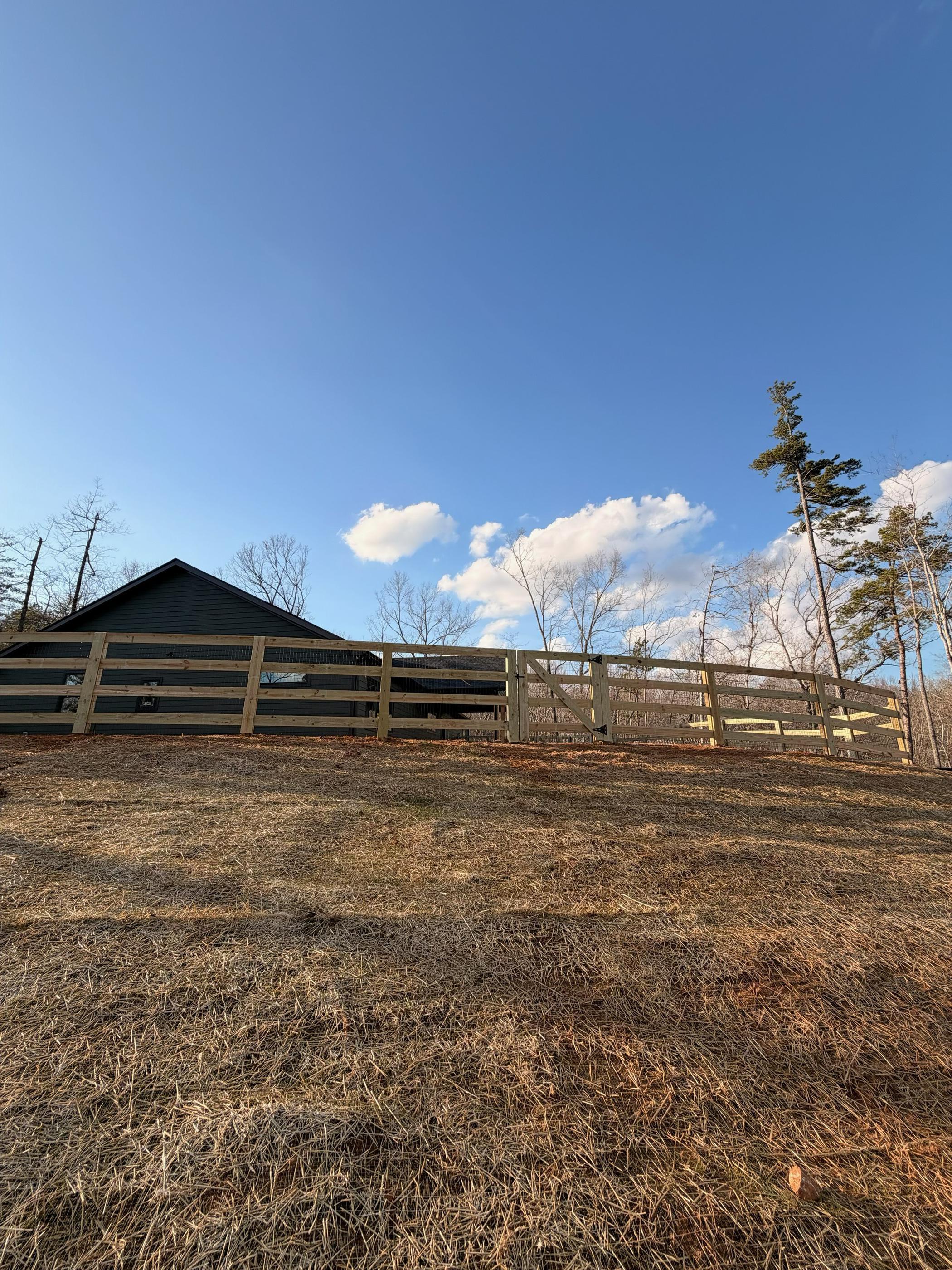 Custom Wood Ranch Rail Install