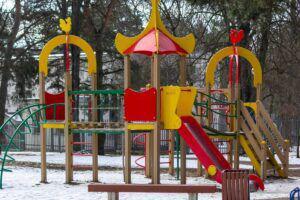 Pressure treated pine playground equipment