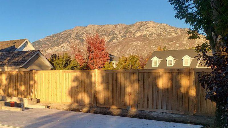 Wood fence installation job