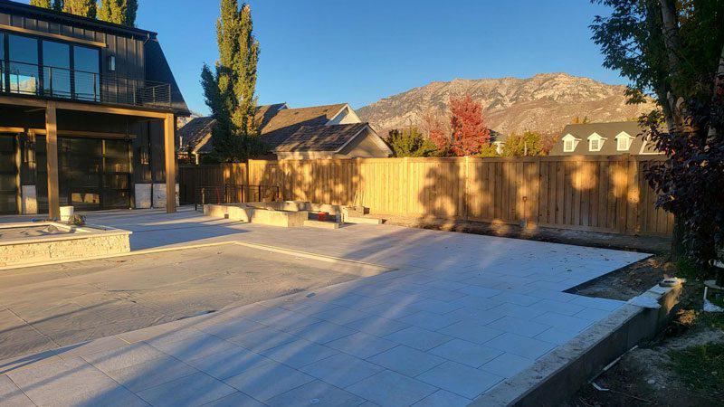 Wood fence installation job