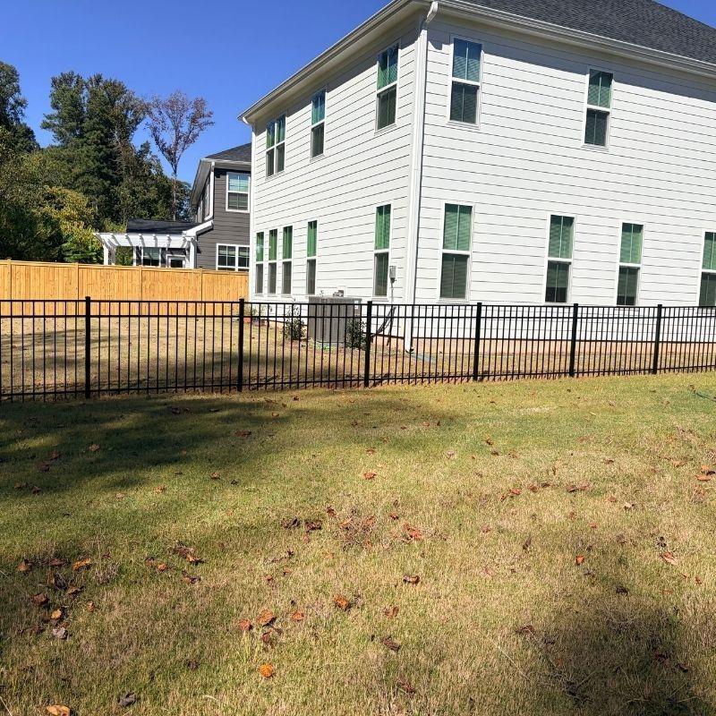 aluminum fence installed by top rail fence raleigh
