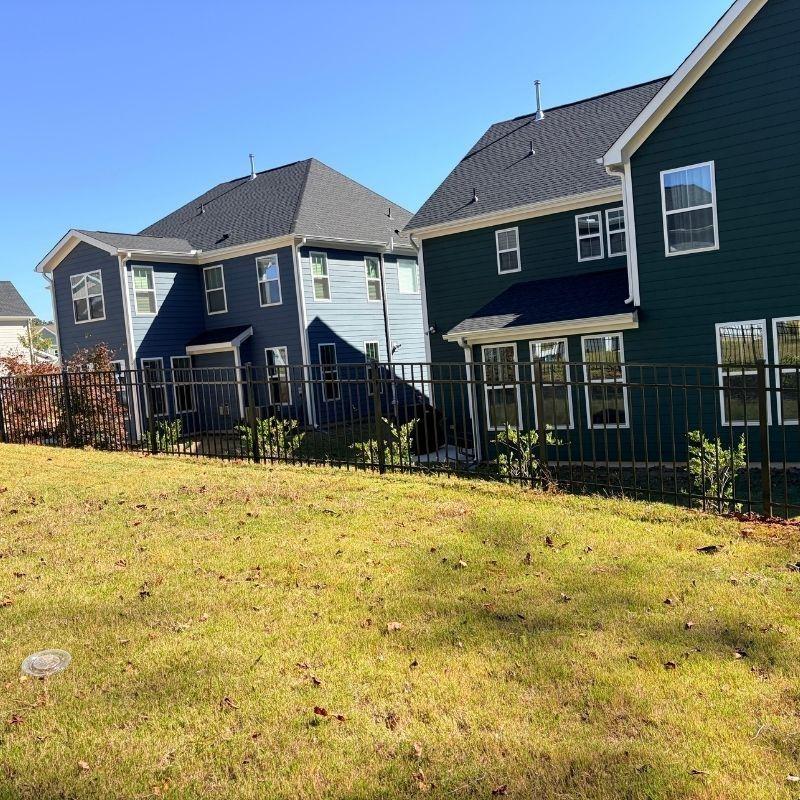 aluminum fence installed by top rail fence