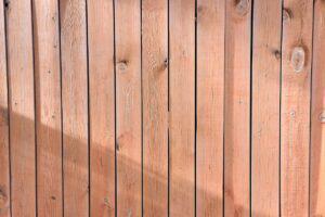 Redwood fence plank close up