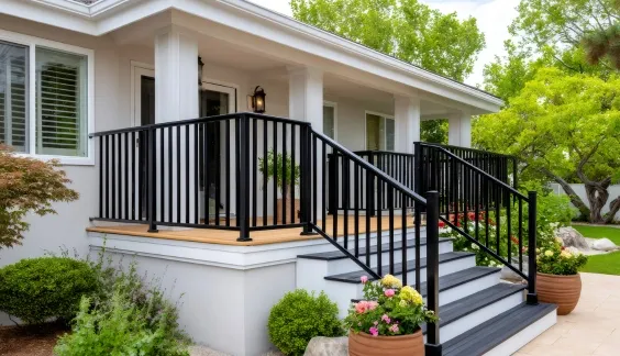 residential porch and stair railing