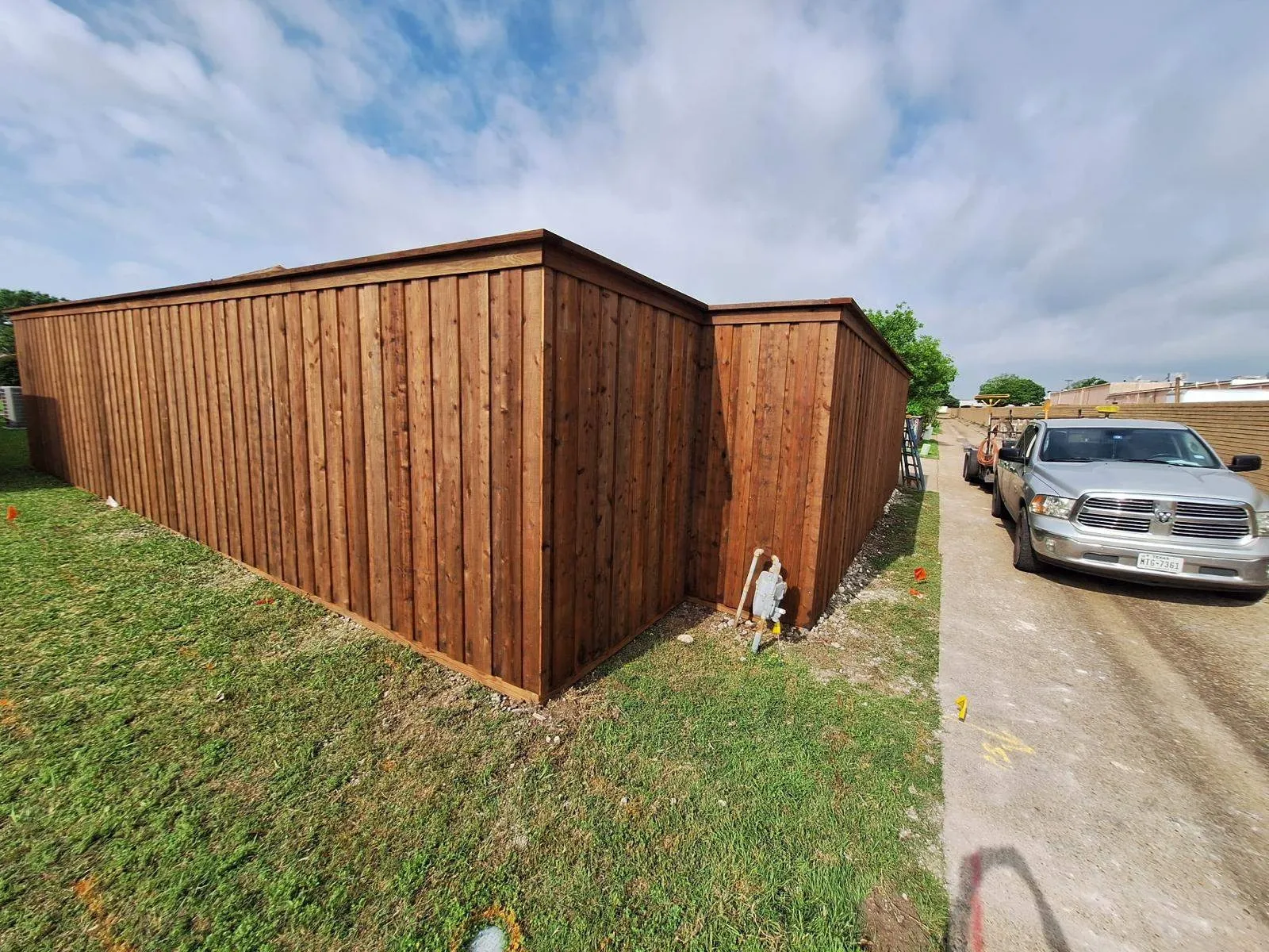 board on board fence installed by top rail fence
