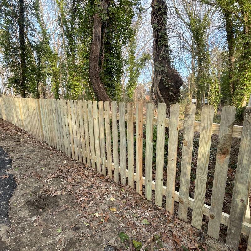 Wood Dog-Ear Fence Installation