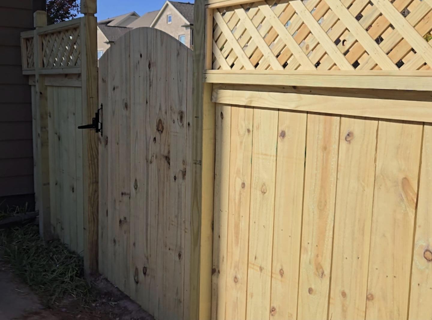 lattice top fence installed by top rail fence atlanta