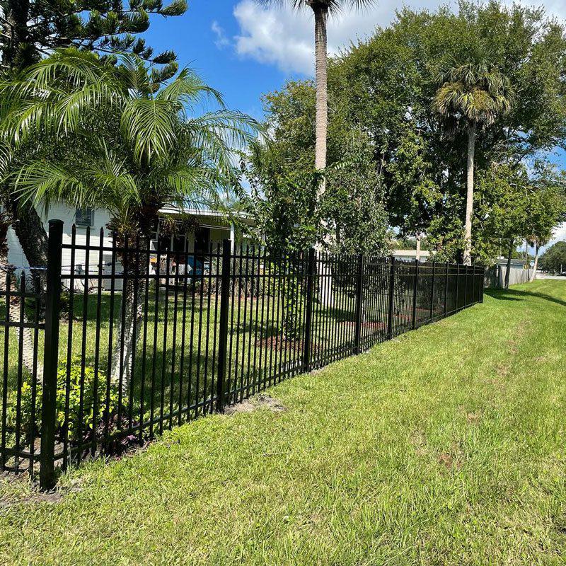 Black Aluminum Fence Installation