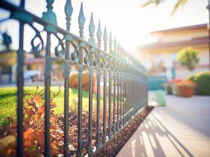 Spear top wrought iron fence