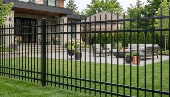 spear top steel picket fence