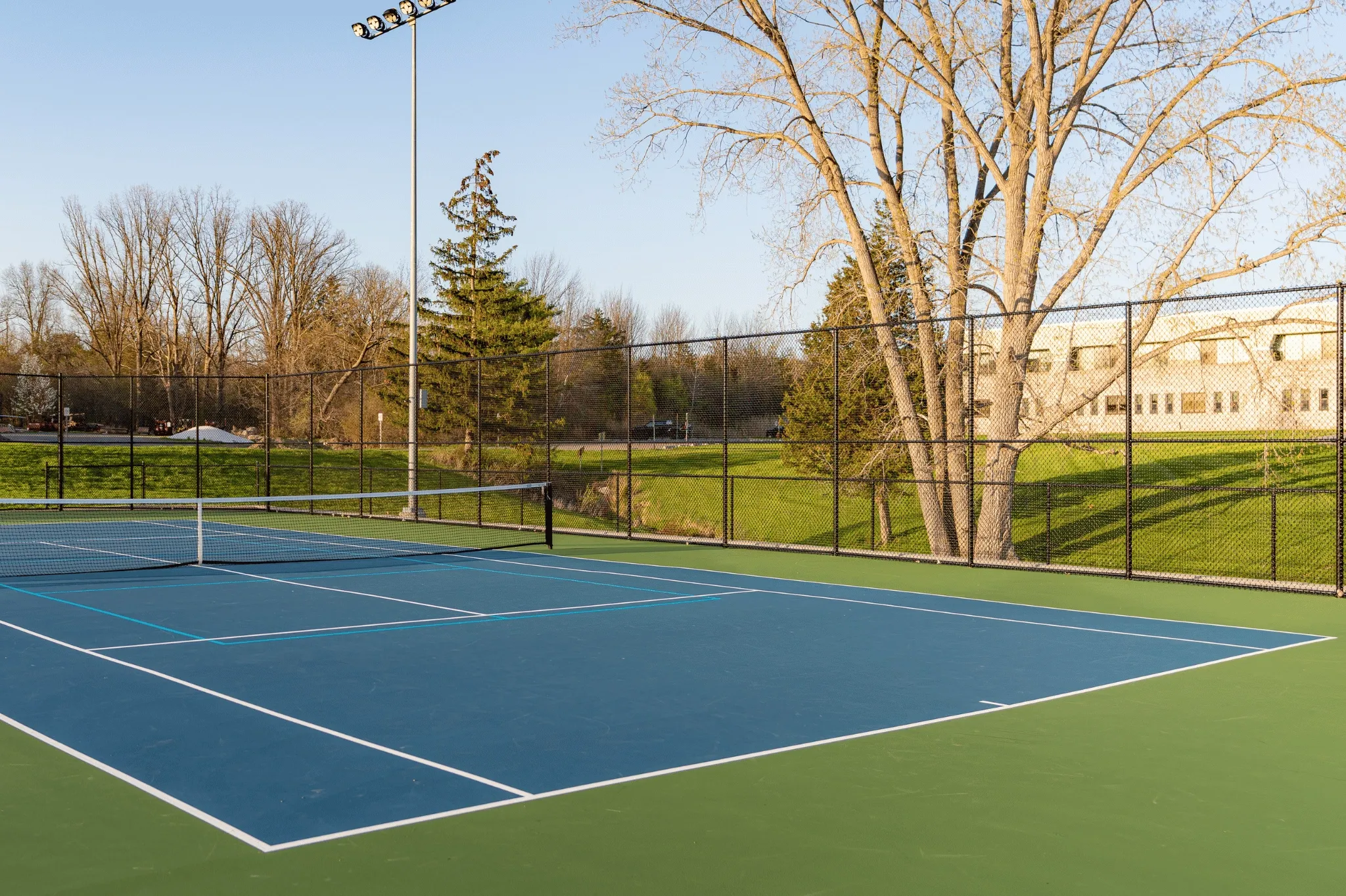 enclosed tennis court