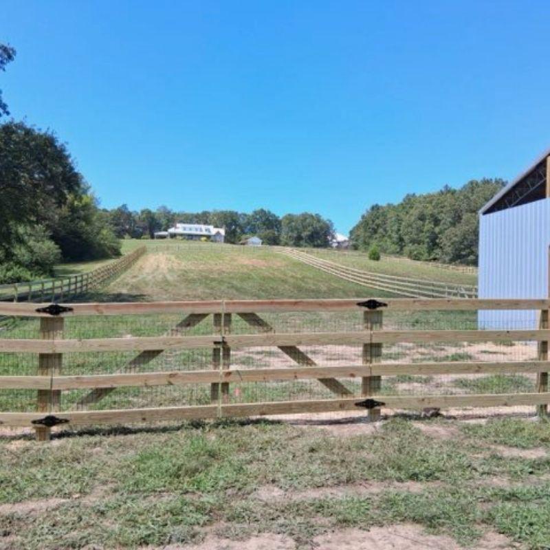 Ranch Rail Fence installed by Top Rail Fence