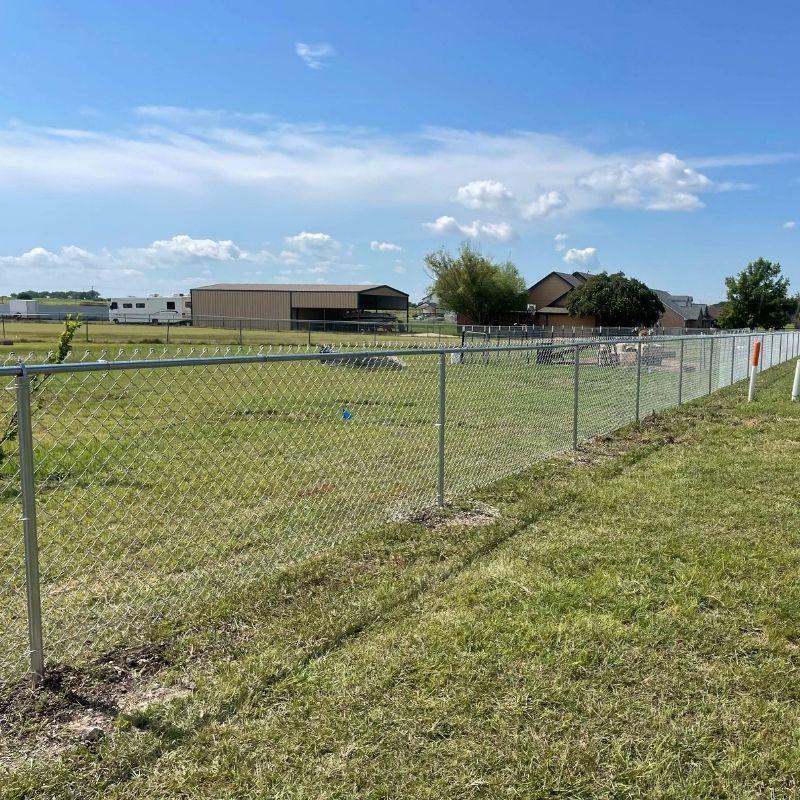 Galvanized Chain Link Fence with Double Swing Gate