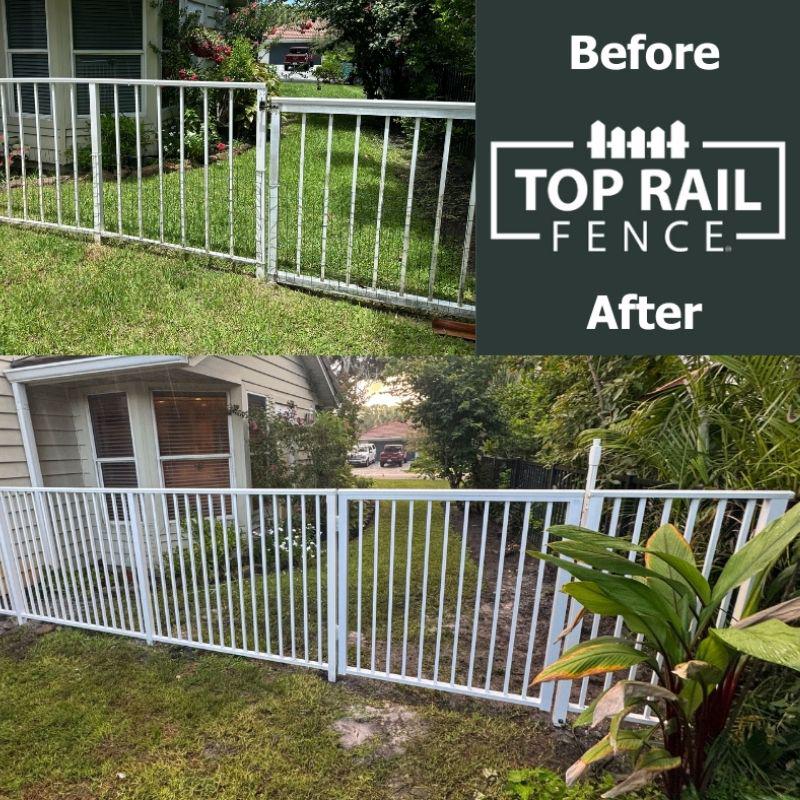 aluminum fence installed by Top Rail Fence