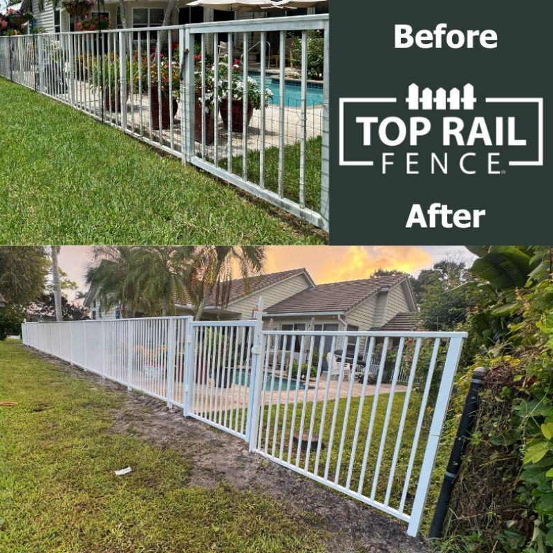 aluminum fence installed by Top Rail Fence