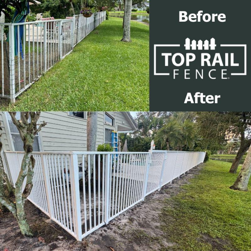 aluminum fence installed by Top Rail Fence