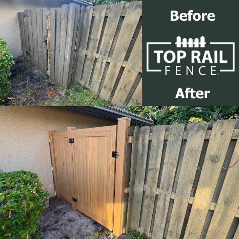 vinyl fence installed by top rail fence west palm beach
