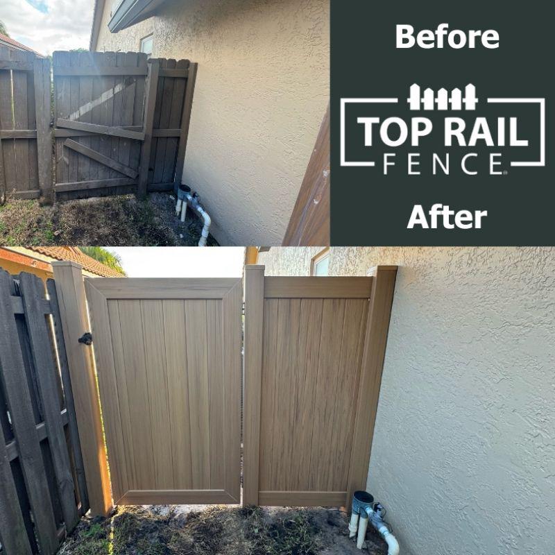 vinyl fence installed by top rail fence west palm beach