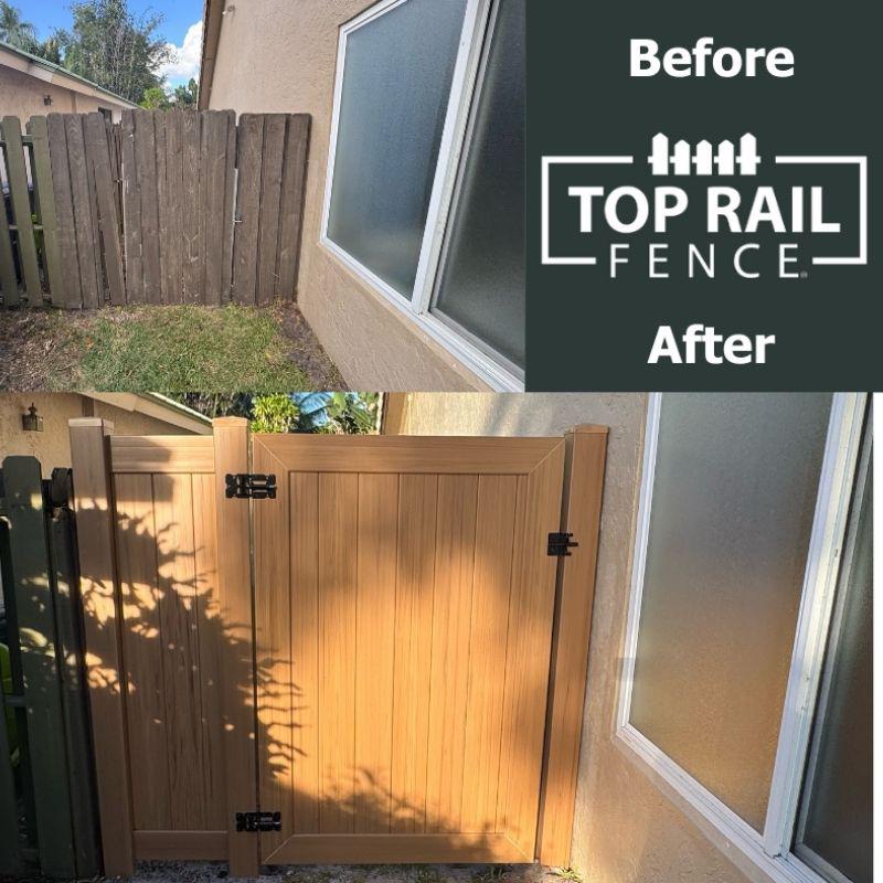 vinyl fence installed by top rail fence west palm beach