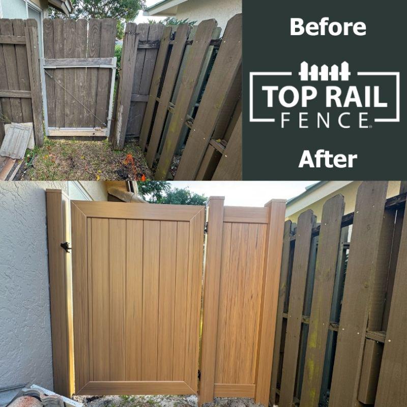 vinyl fence installed by top rail fence west palm beach
